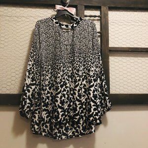 Janette Plus Black White Printed Top